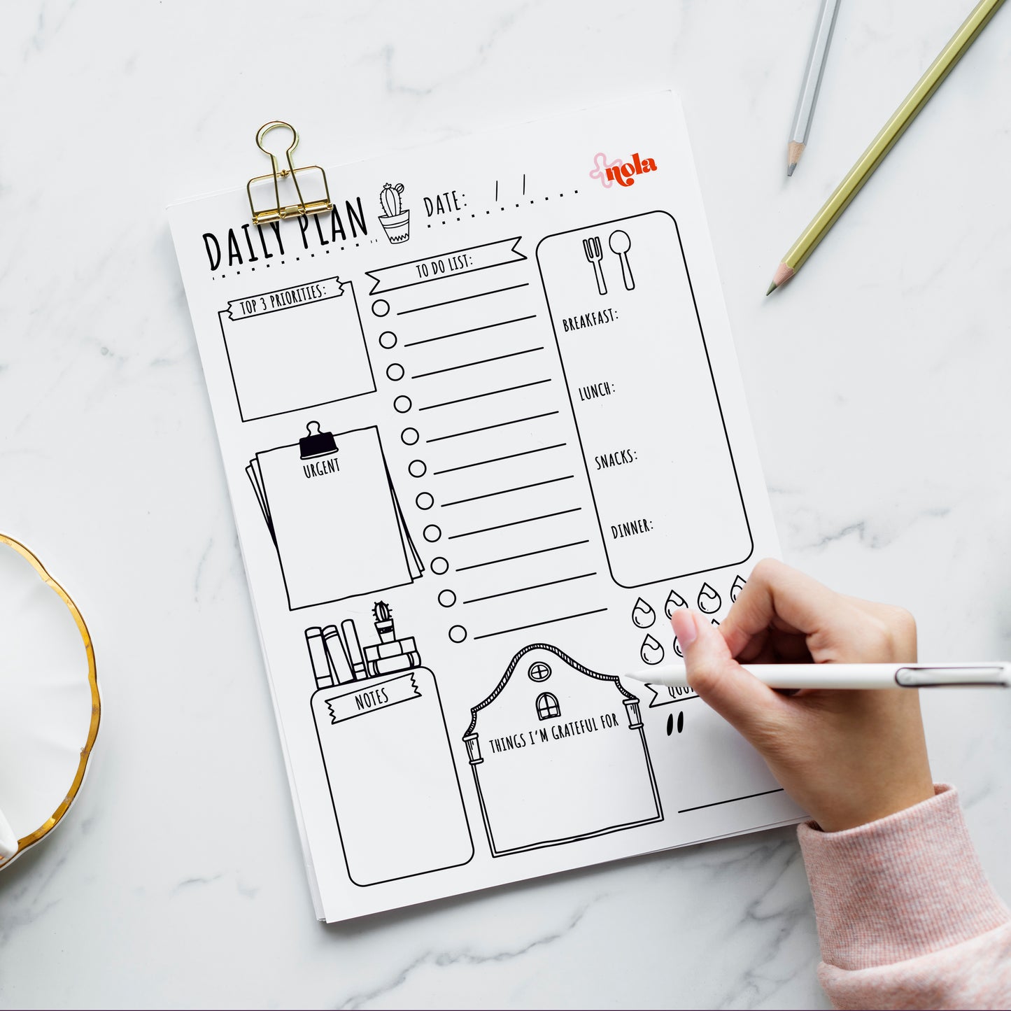 Nola Tear-Off Daily Planning Sheets