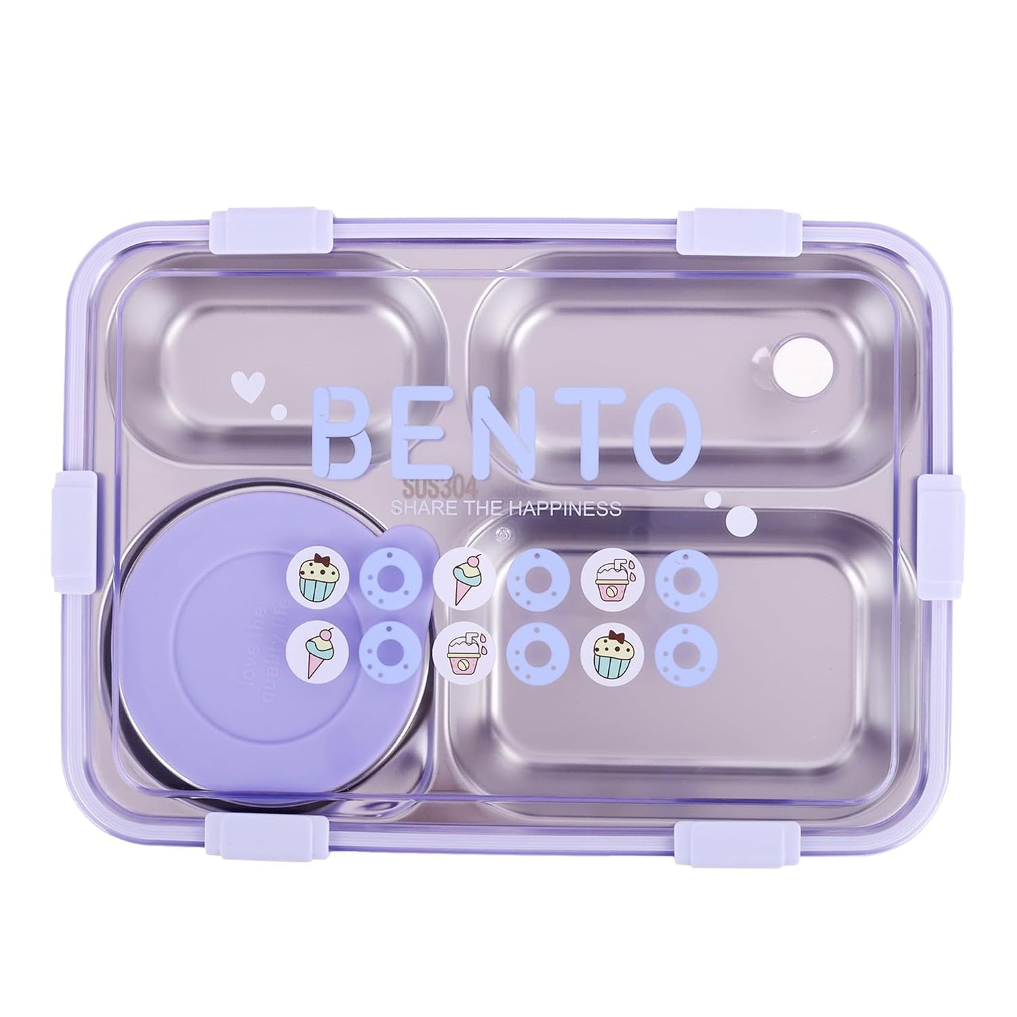 Bento Lavender Lunchbox with Separate Silicone 1 Containers Lunch Box (1200 ml, Thermoware)