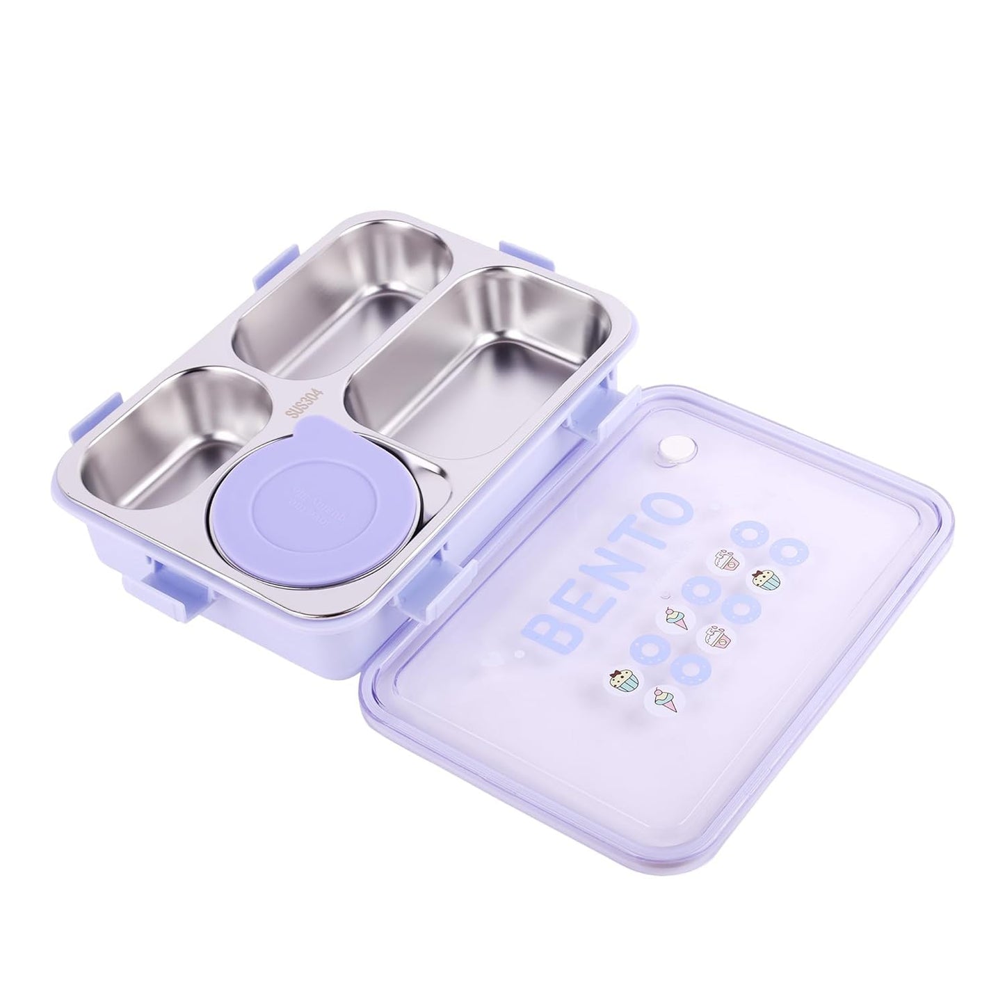 Bento Lavender Lunchbox with Separate Silicone 1 Containers Lunch Box (1200 ml, Thermoware)