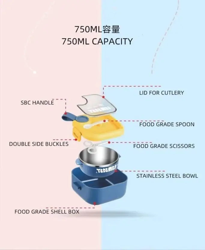 Stainless Steel Spill proof lunch box 2 Containers Lunch Box (750 ml, Thermoware)