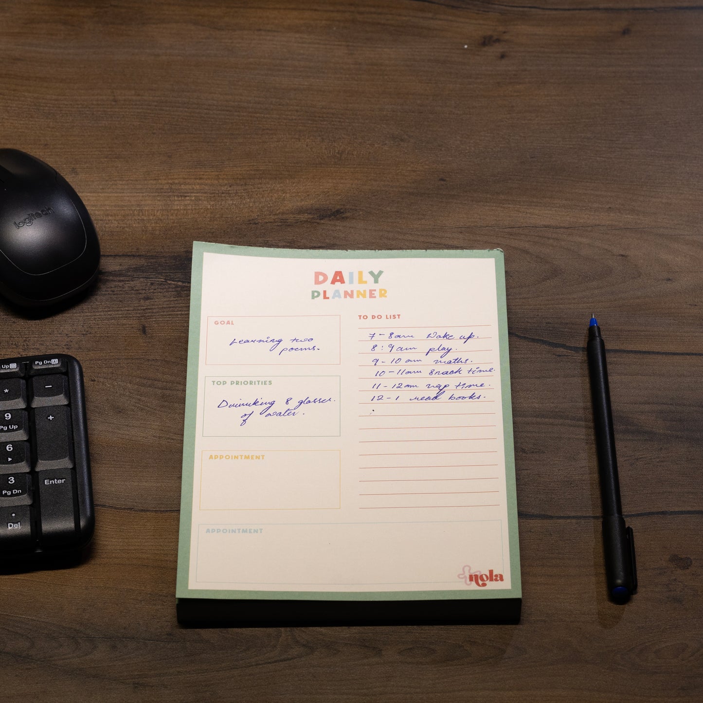 Nola Tear-Off Daily Planning Sheets