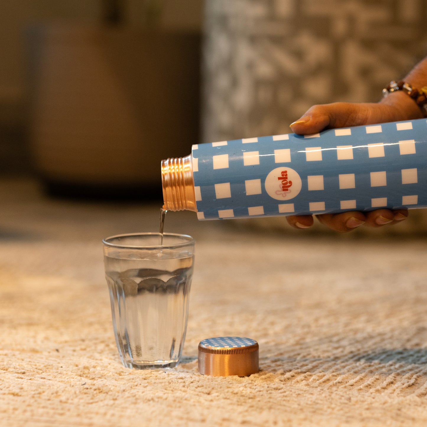Blue Nola Copper Water Bottle 1000ml
