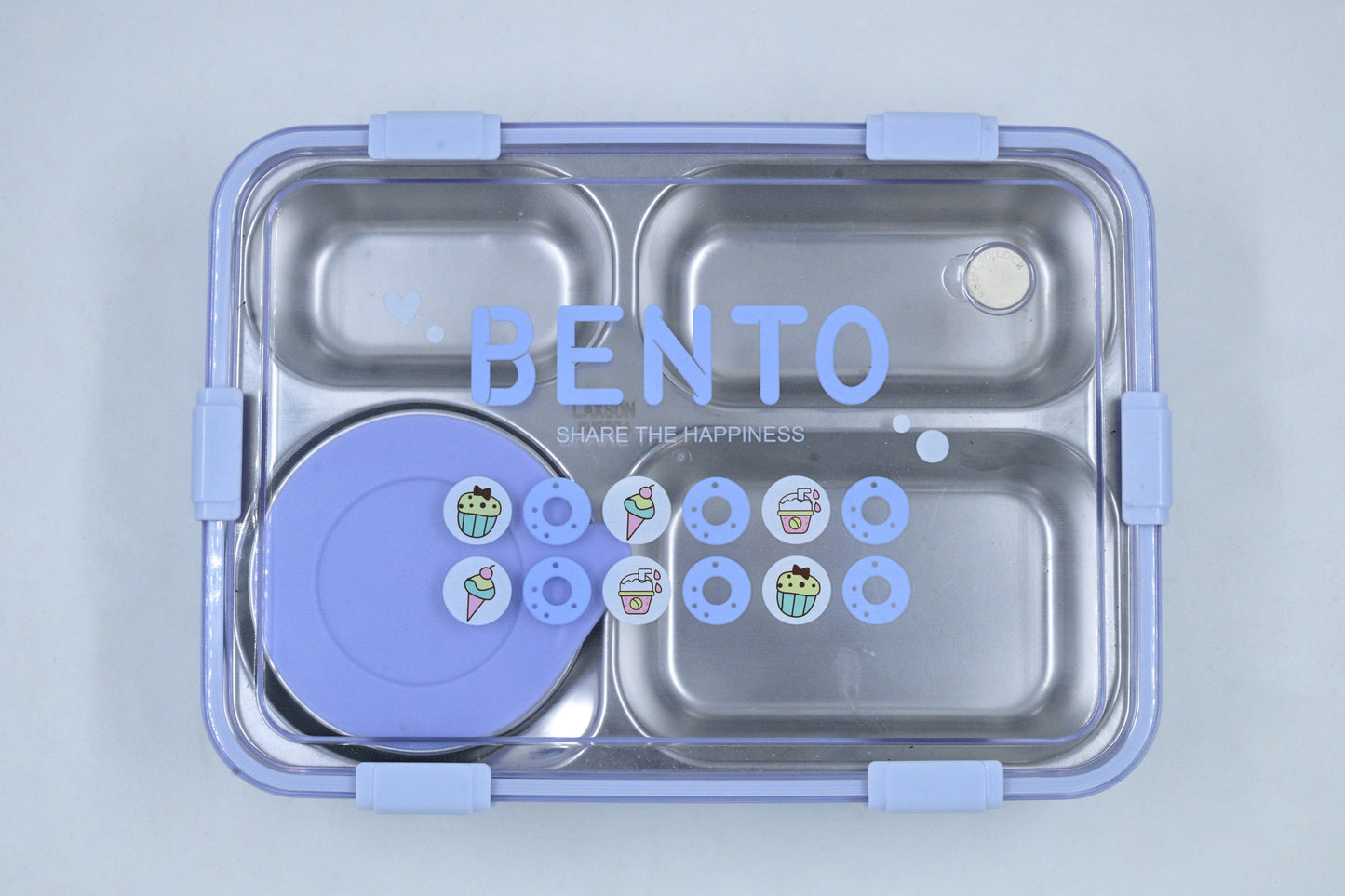 Bento Lavender Lunchbox with Separate Silicone 1 Containers Lunch Box (1200 ml, Thermoware)