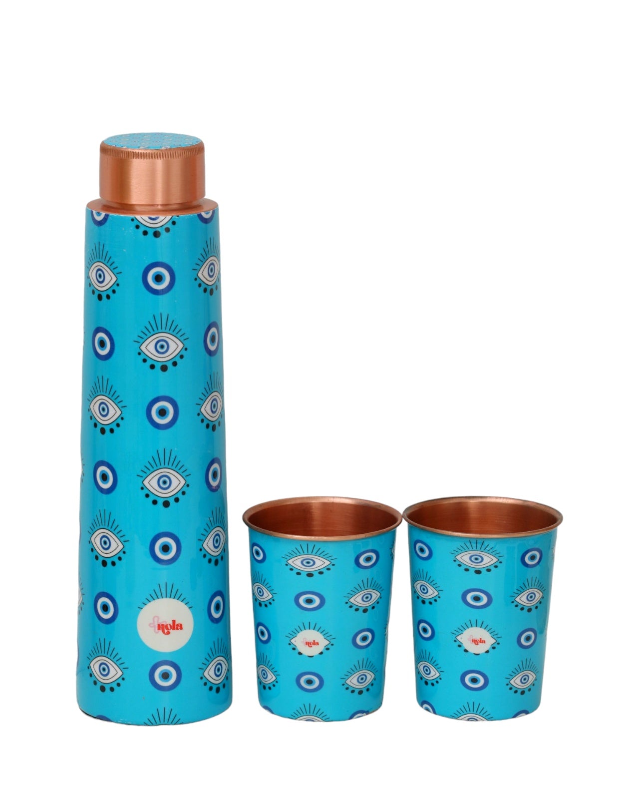 Nola Copper Water Bottle 1000ml with 2 glasses