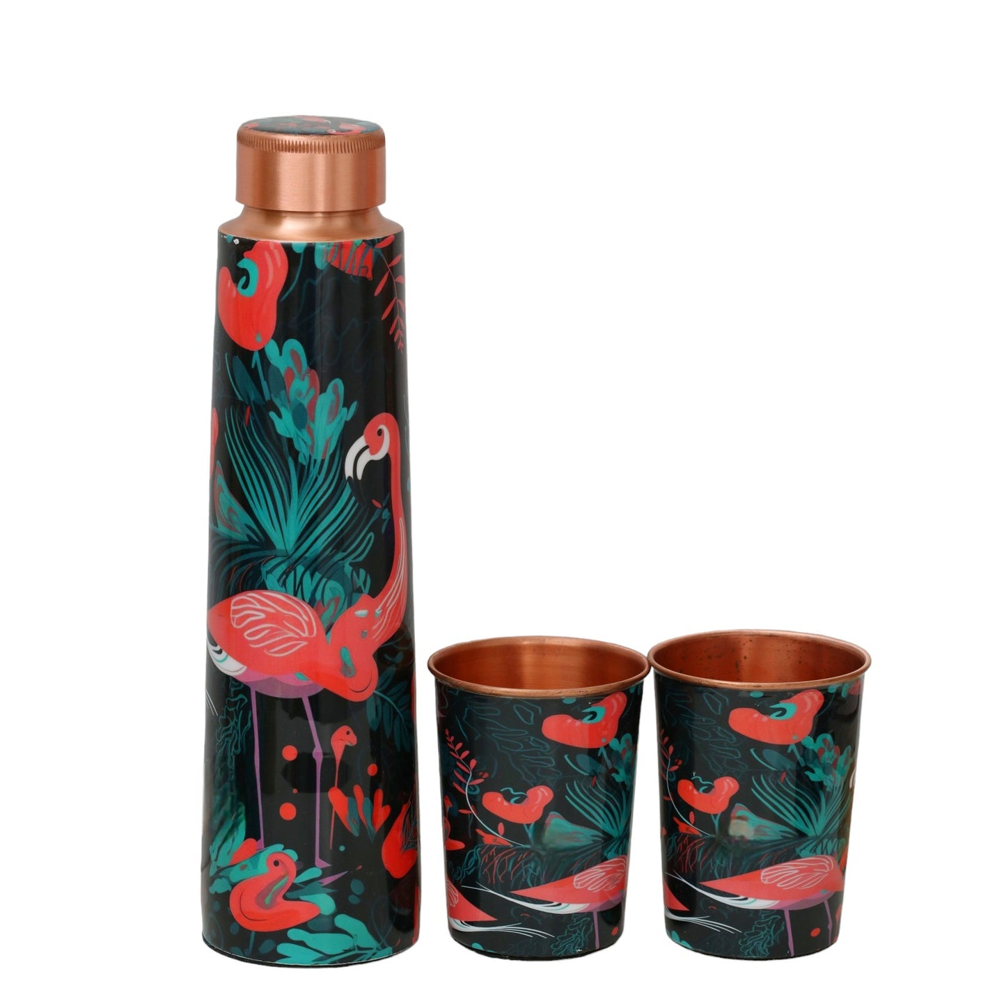 Nola Copper Water Bottle 1000ml with 2 glasses