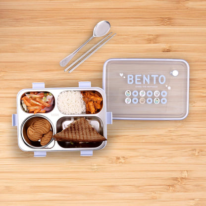 Bento Lavender Lunchbox with Separate Silicone 1 Containers Lunch Box (1200 ml, Thermoware)