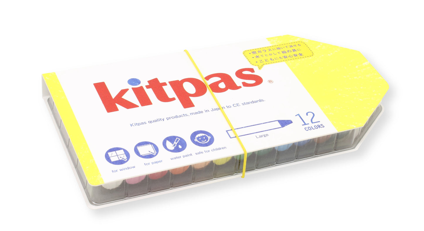 Kitpas Large Colour Crayon Set of 12 colors